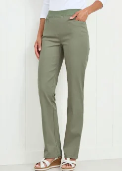 Cotton Traders Citron Premium Pull-On Twill Straight-Leg Jeans