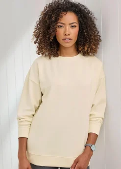 Cotton Traders Cream Soft Touch Longline Sweatshirt