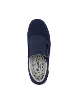 Cotton Traders Dark Blue Suede Side Zip Leisure Flex Trainers