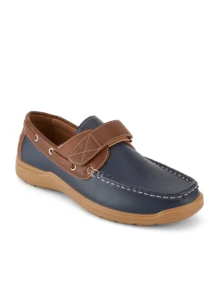 Cotton Traders Dark Blue Adjustable Boat Shoes