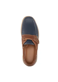 Cotton Traders Dark Blue Adjustable Boat Shoes