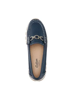 Cotton Traders Dark Blue Leather Loafers