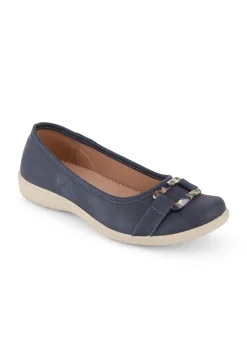 Cotton Traders Dark Blue Soft Step Buckle Shoes