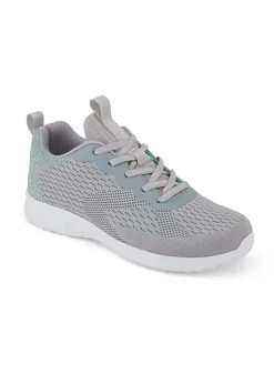 Cotton Traders Frost Grey Memorylite Lace Up Trainers