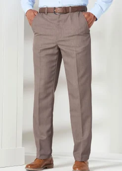 Cotton Traders Latte Flat Front Supreme Easy-Care Trousers