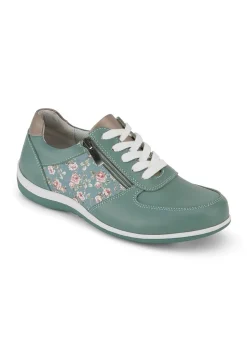 Cotton Traders Mint Floral Side Zip Trainers