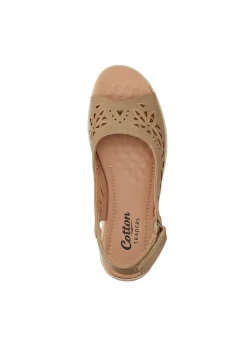 Cotton Traders Mushroom Flexisole Cutwork Peep Toe Sandals