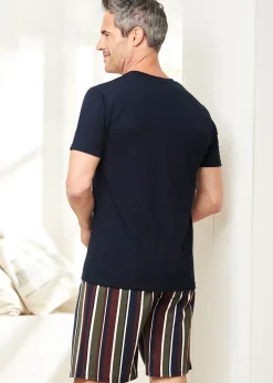 Cotton Traders Navy Shorts Pyjama Set (4 Piece)