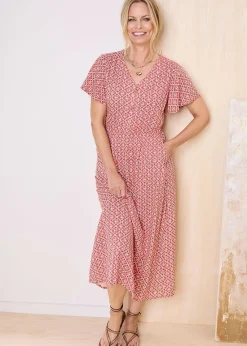 Cotton Traders Orange Printed Maxi Dress