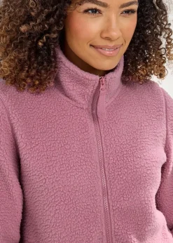 Cotton Traders Rose Pink Half-Zip Fleece Jumper