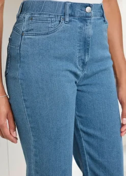 Cotton Traders Washed Blue Stretch Crop Denim Trousers