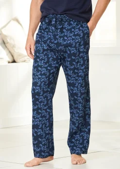 Cotton Traders White Multi Woven Lounge Trousers