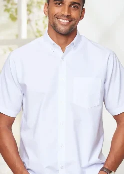 Cotton Traders White Short Sleeve Oxford Shirt