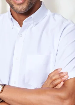 Cotton Traders White Short Sleeve Oxford Shirt