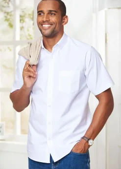 Cotton Traders White Short Sleeve Oxford Shirt