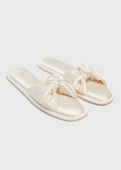 Cream Bride Slider Slippers