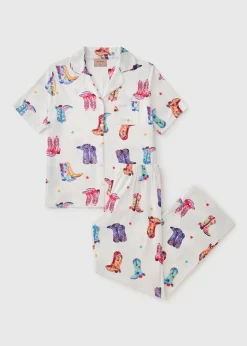 Cream Cowboy Boot Pyjama Set