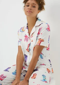 Cream Cowboy Boot Pyjama Set
