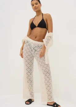 Cream Crochet Trousers