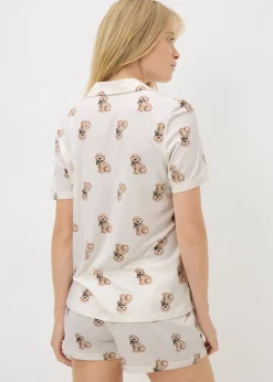 Cream Dog Short Pyjama Set