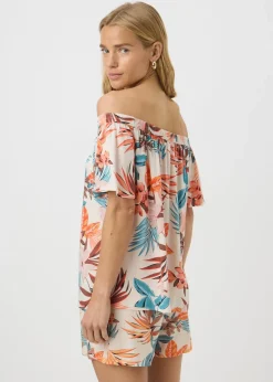 Cream Floral Bardot Top