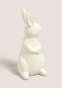 Cream Floral Ceramic Bunny