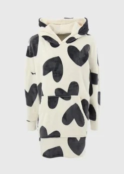 Cream Heart Snuggle Hoodie