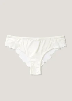 Cream Lace Detail Brazilian Knickers