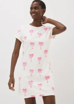 Cream Palm Tree Pattern Nightie