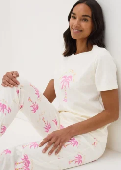 Cream Palm Tree Pyjama Bottoms