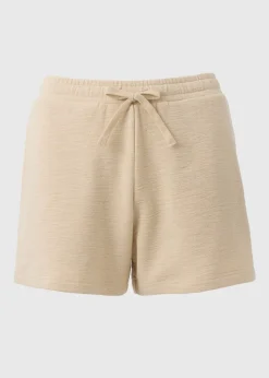 Cream Textured Shorts
