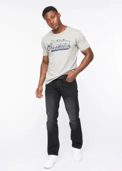 Crosshatch Black Wash Cadman Straight Jeans