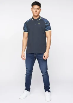 Crosshatch Navy Cramdark Camo Polo