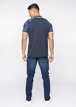 Crosshatch Navy Cramdark Camo Polo