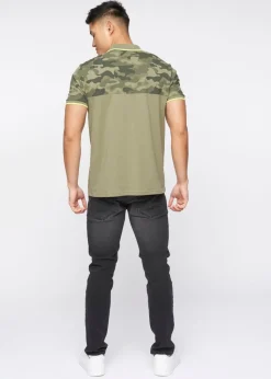 Crosshatch Olive Brightling Camo Polo