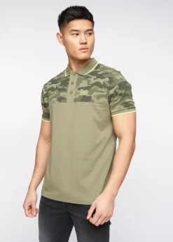 Crosshatch Olive Brightling Camo Polo