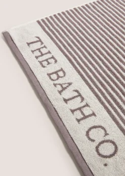 Dark Grey 100% Cotton The Laundry Co Border Stripe Hand Towel