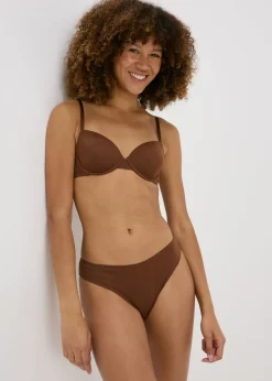 Dark Nude Microfibre Brazilian Knickers