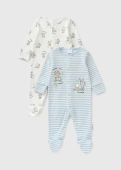 Disney 2 Pack Baby Blue Thumper Sleepsuits (Newborn-18mths)