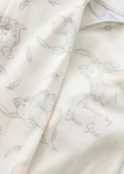 Disney 2 Pack Baby Cream Dumbo Sleepsuits (Newborn-12mths)