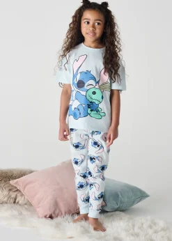 Disney Blue Girls Stitch Pyjama Set (7-12 Years)