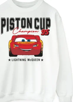 Disney Cars Lightning McQueen Piston Cup Champions White Sweatshirt