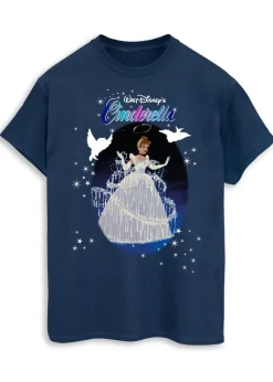 Disney Cinderella Sparkle Navy Boyfriend Fit T-Shirt