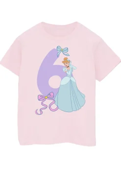 Disney Cinderella 6th Birthday Kids Light Pink Graphic T-Shirt (5-8 Years)