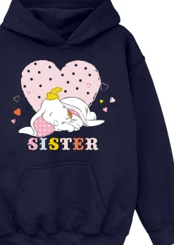 Disney Dumbo Sister Girls Navy Graphic Hoodie (3-13 Years)
