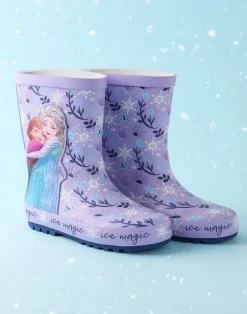 Disney Frozen Girls Purple Elsa & Anna Wellies (6 - 12 Younger)