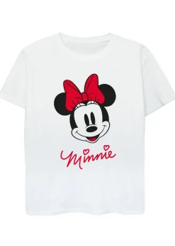Disney Kids White Minnie Mouse Face Printed T-Shirt (3-13 yrs)