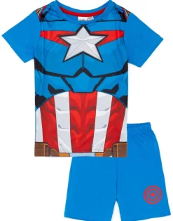 Disney Marvel Captain America Kids Blue Shortie Pyjamas (2-8 Years)