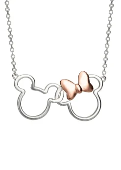 Disney Minnie And Mickey Silver & Rose gold Plated Necklace