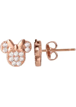 Disney Minnie Mouse Rose Gold Brass CZ Stone Set Earrings